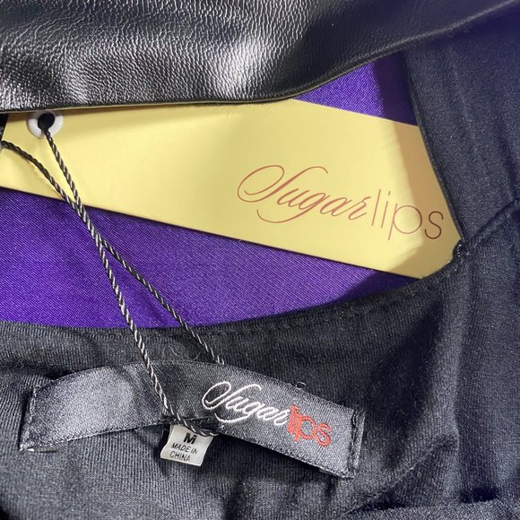 NEW๐Sugarlips XS Deep Back Neckline Maxi Dress with Faux Leather Straps - Picture 11 of 12